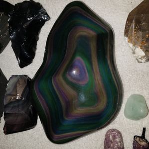 Large polished Peacock obsidian